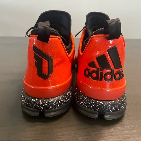 Adidas Damian Lillard Custom Orange Black Men's Basketball Shoe Size 12 - Picture 8 of 14